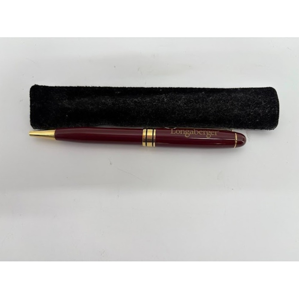 Longaberger Success Start Pen Gold Accent with Felt Pouch Works